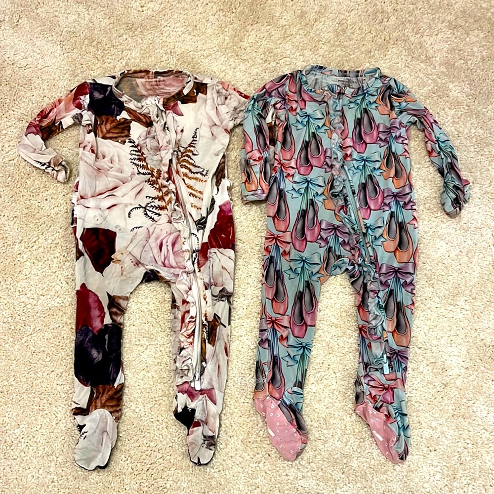 Posh peanut girls 0-3 month onesie bundle